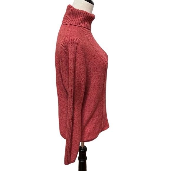 Sundance Turtleneck Sweater Women’s XL Burnt Pink Orange Textured - Picture 3 of 9